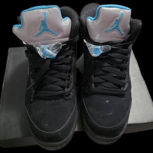 Jordan Black Sneakers with Teal Interior and Gold Jumpman